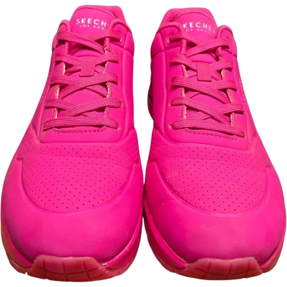 Skechers Uno Stand On Air Women 11 Hot Pink Sneaker Air Cushioned Midsole Shoes